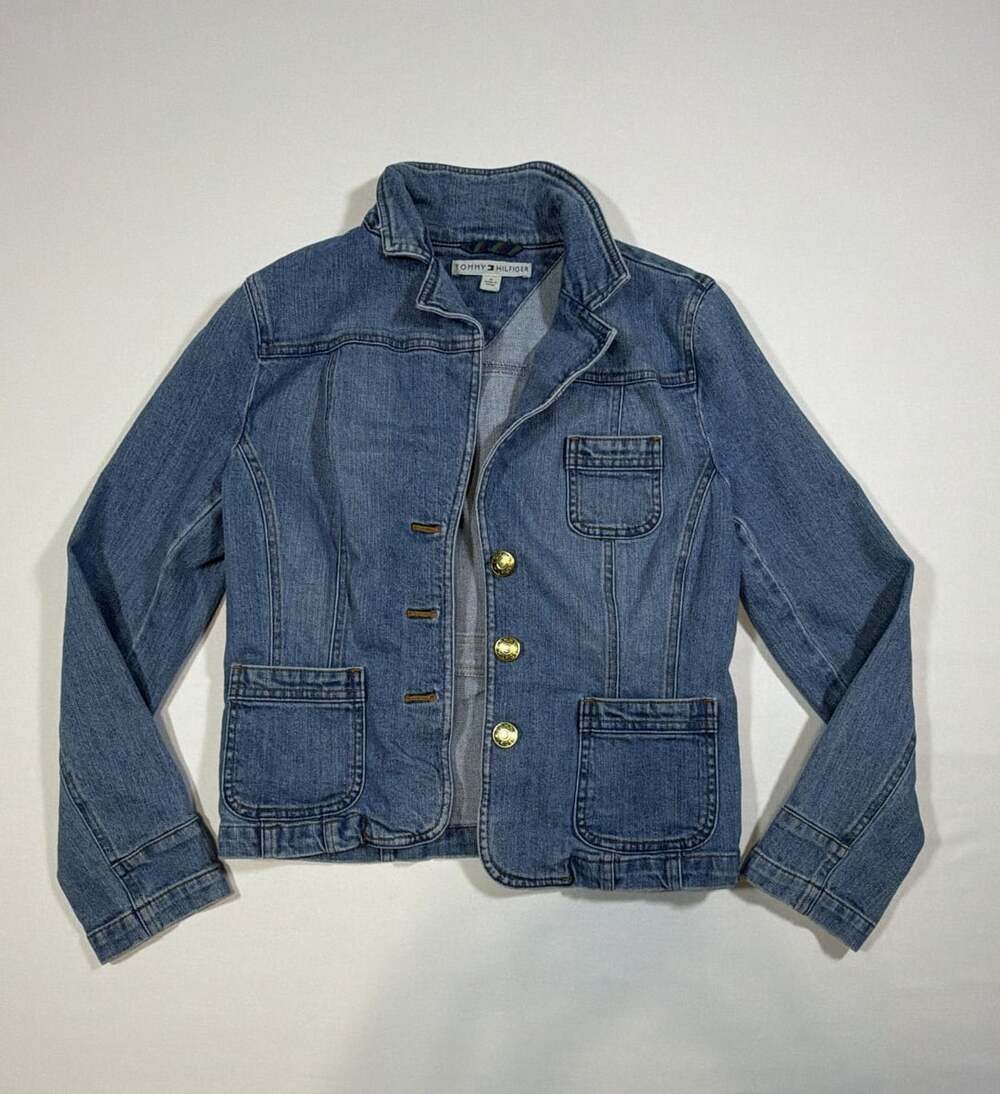 Tommy Hilfiger Women's Blue Denim Jacket Size 8